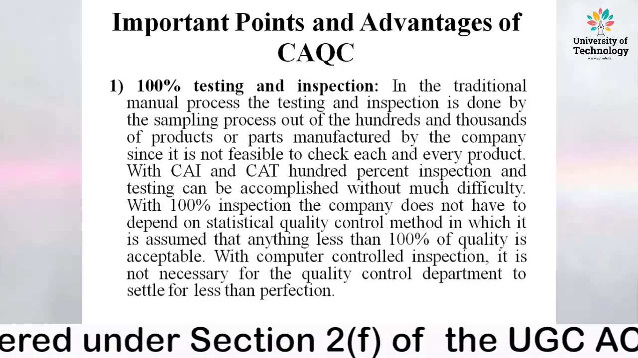 CAQC | Computer Integrated Manufacturing Systems | Online Education |  Free Education for All