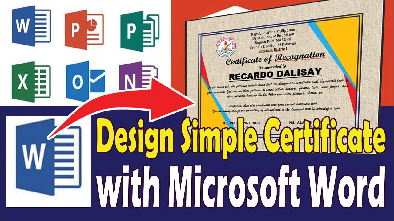 Create Simple Certification on Microsoft Word