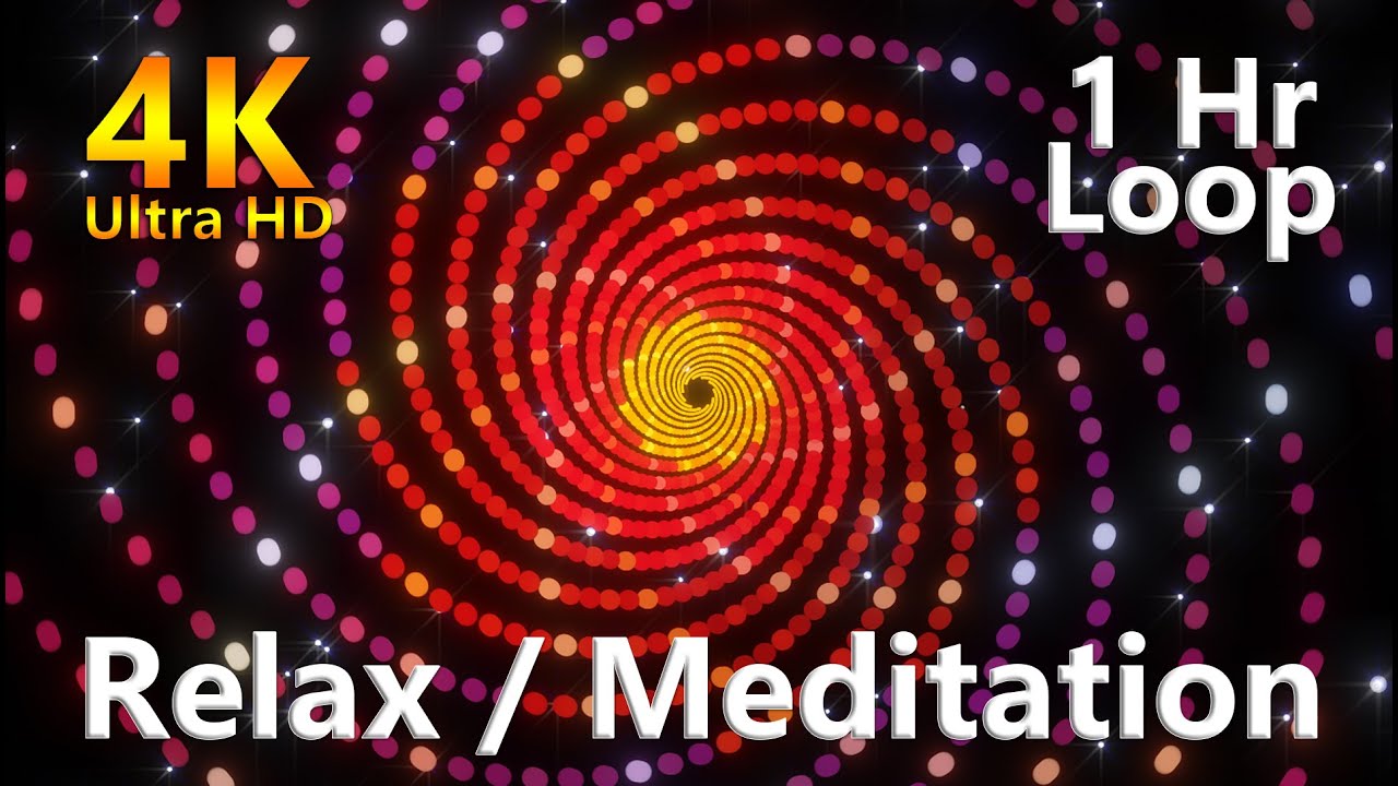 1 Hour Relaxing Meditation Visuals | 4k Hypnotic Spiral Patterns