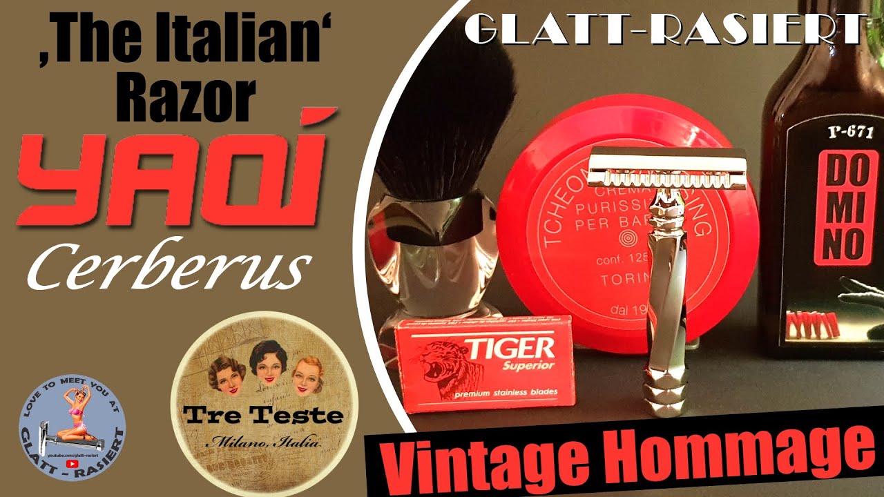 YAQI CERBERUS ║ Tre Teste Hommage - Italian Razor / Rasierhobel / Nassrasur // GLATT - RASIERT