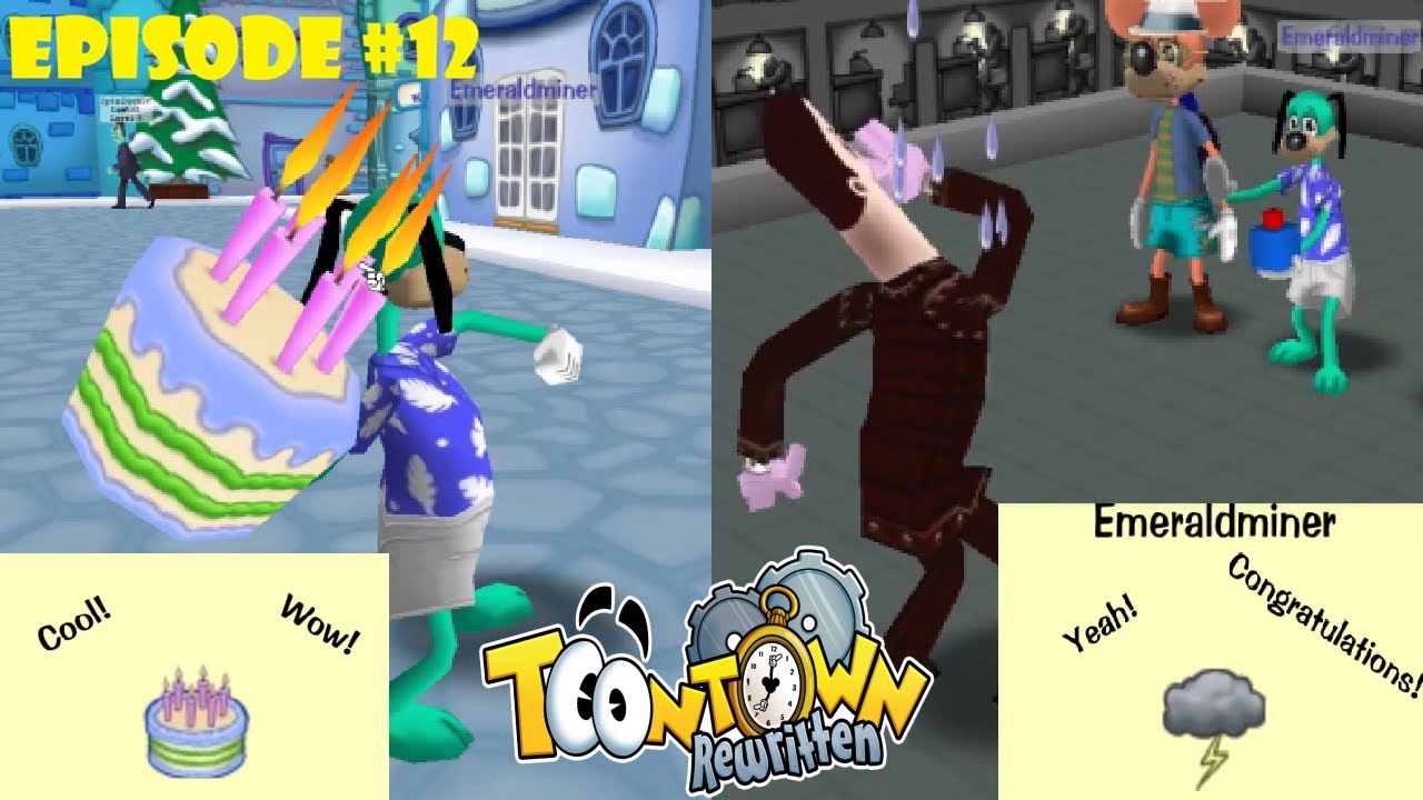 Level Six Gags! Birthday Cake and Storm Cloud! (Toontown Rewritten Playthrough Episode 12)