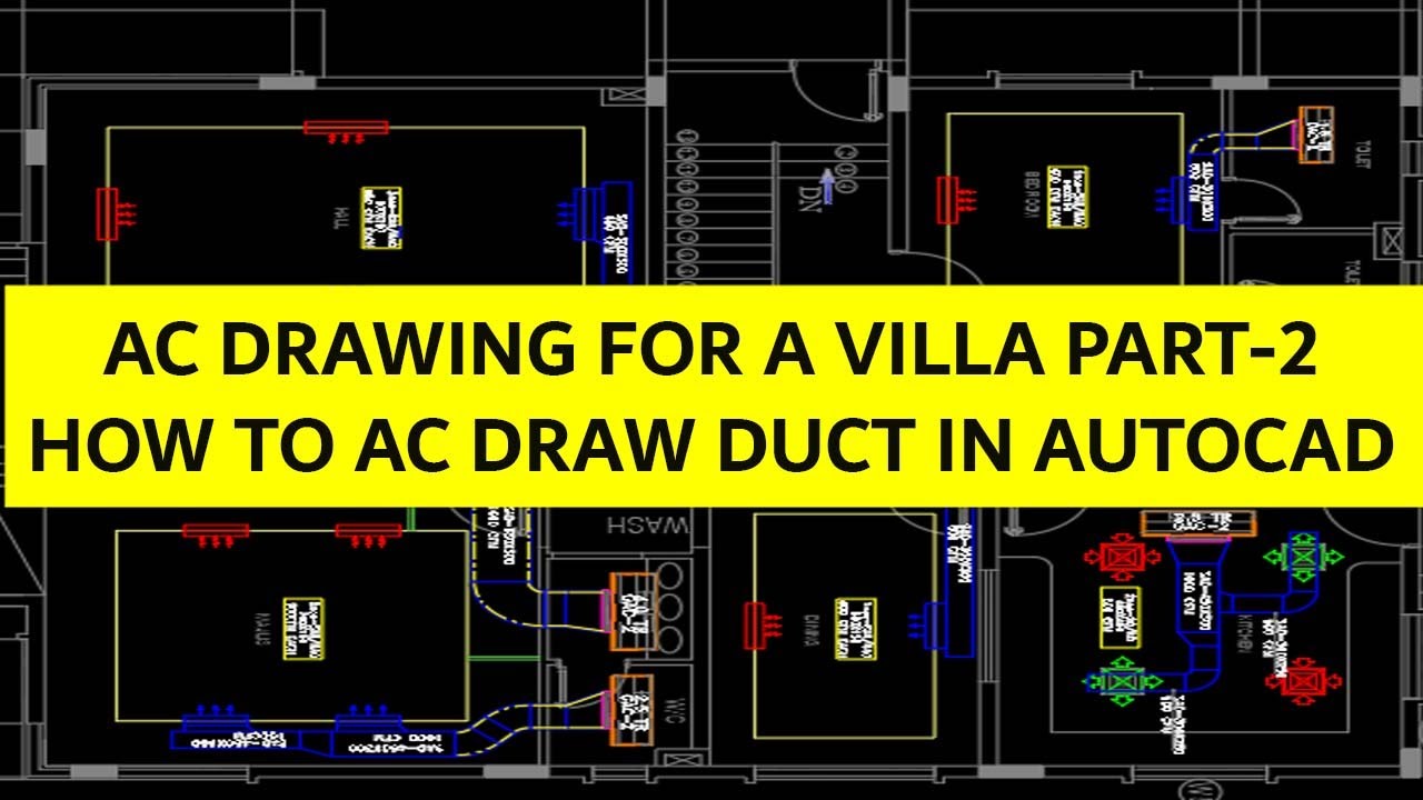 HVAC VILLA DRAWING PART-2 -HOW TO DRAW AC DUCT IN AUTOCAD-DUCT DRAWING - DRAWINGS SOLUTION 1