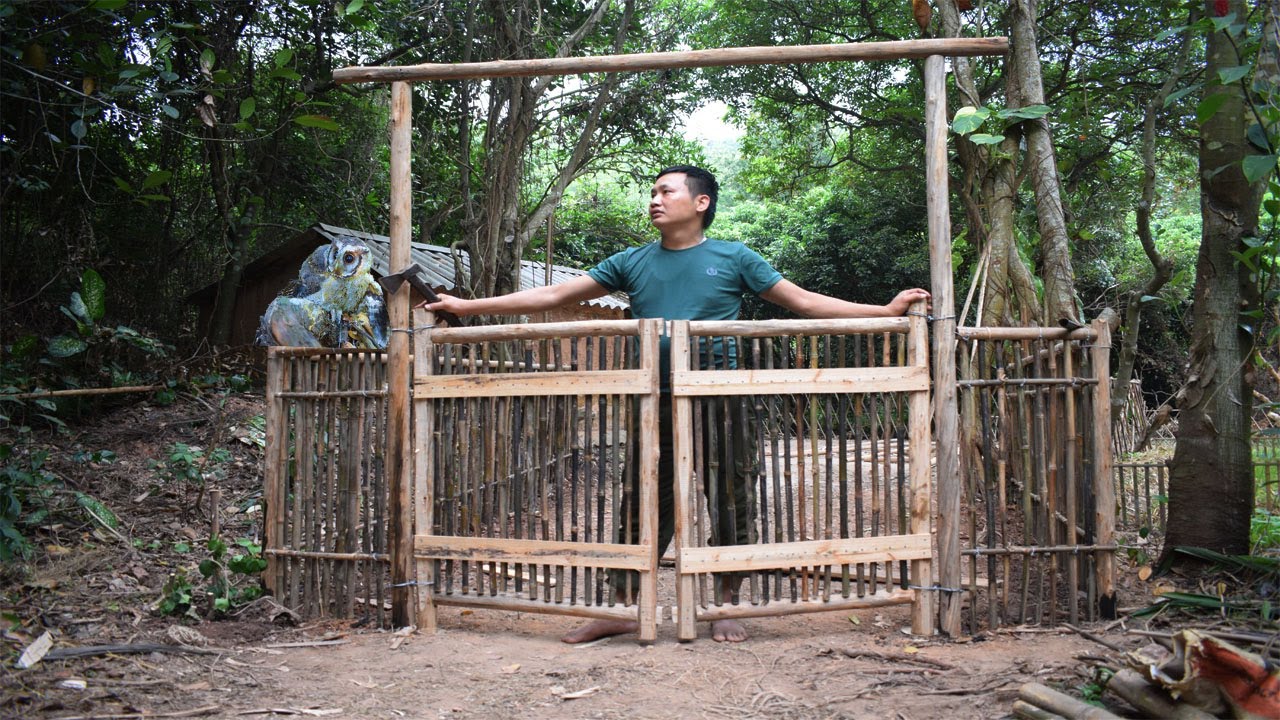 Building a life in the forest:making gates, bird traps, harveting banana