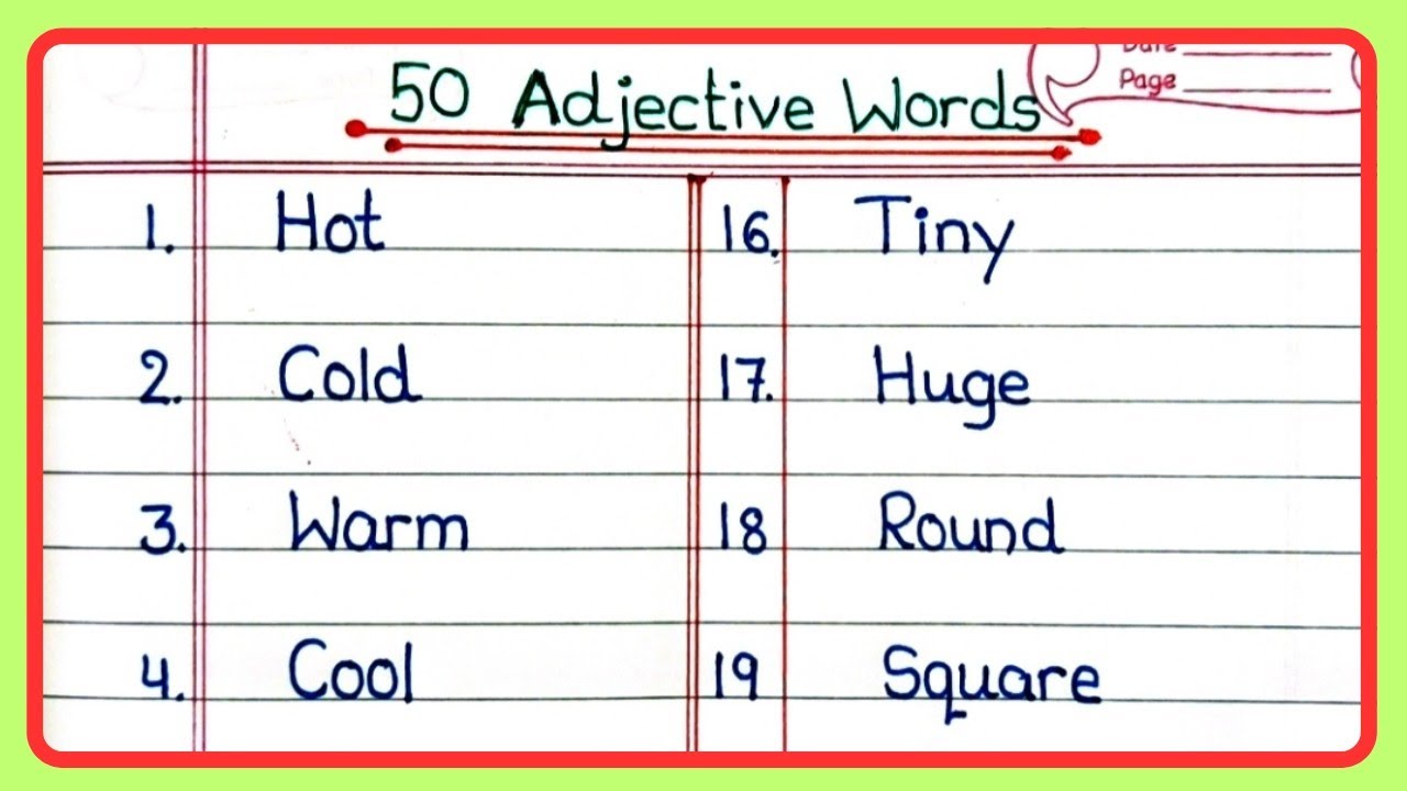 50 Adjective Words in English | Learn Easily Adjective  Words in English | Adjective in English