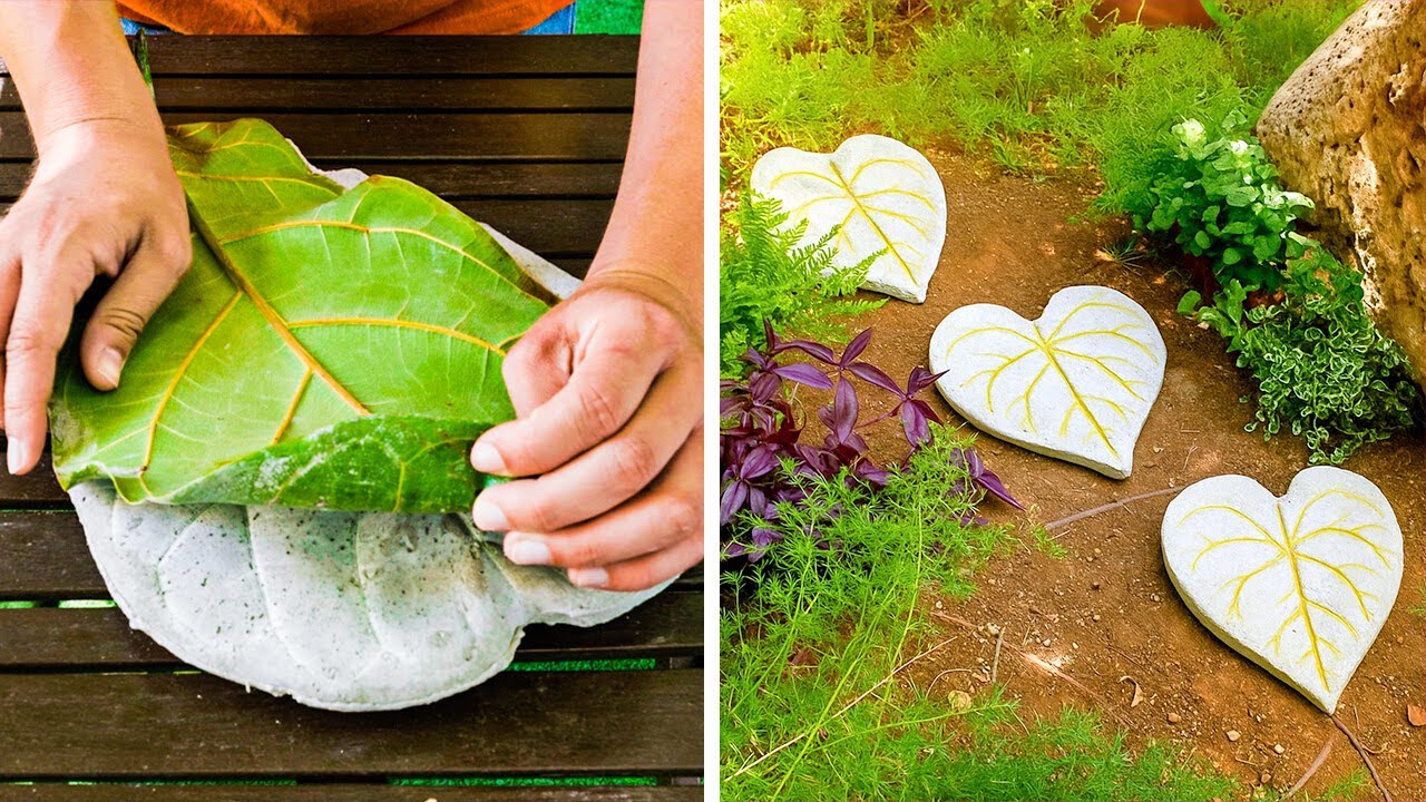 Cement Artwork Tutorial ✨ DIY Flower Pots and Garden Tiles