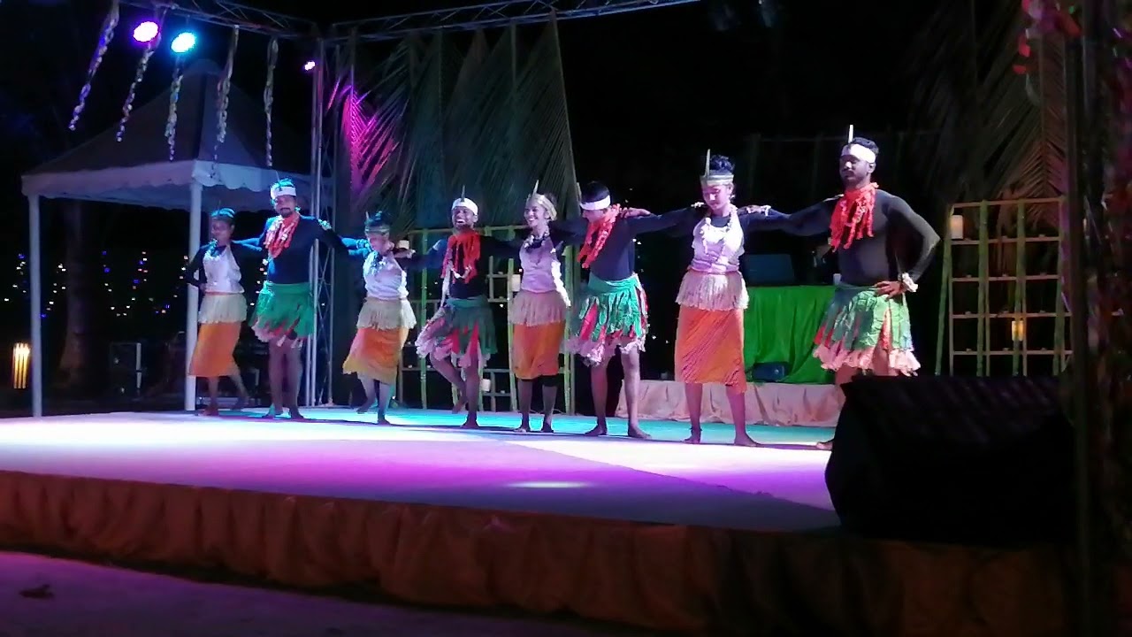 THE DNA DANCE ACADEMY PRESENTS NICOBAR TRIBAL FOLK DANCE PROFORM HAVELOCK BEACH RESORT CORAL REEF