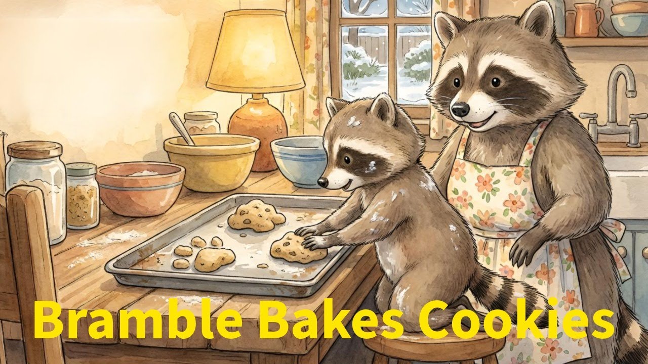 Bramble Bakes Cookies with his Mom | Bedtime Story for Kids | Cozy Kitchen Story