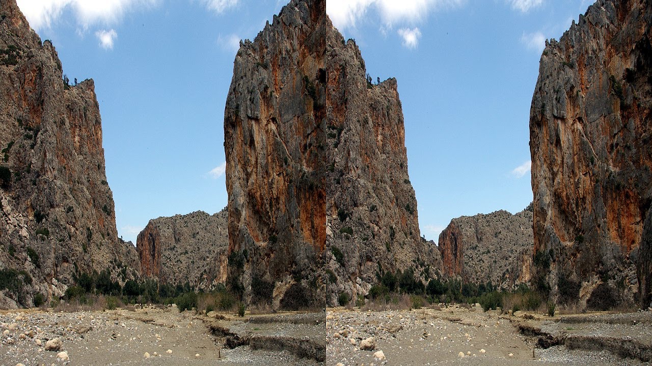 Agio Farago -Schlucht und Strand - Kreta in 3D 4K = 3840x2160 hsbs