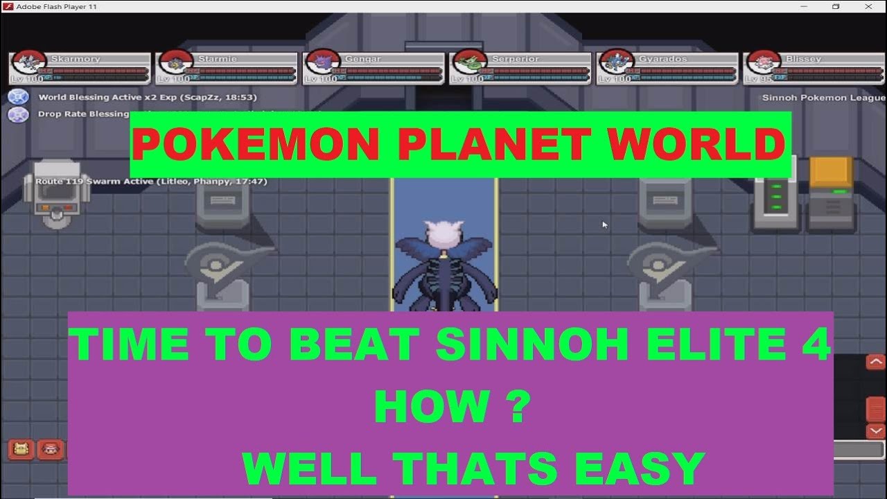 Poke Nexus (PPO) - Time to beat Sinnoh Elite 4- How ?Well thats easy.(old tactics before changes)