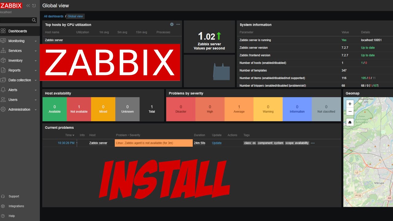 Zabbix:  We try to follow thezabbixbook.com to Install