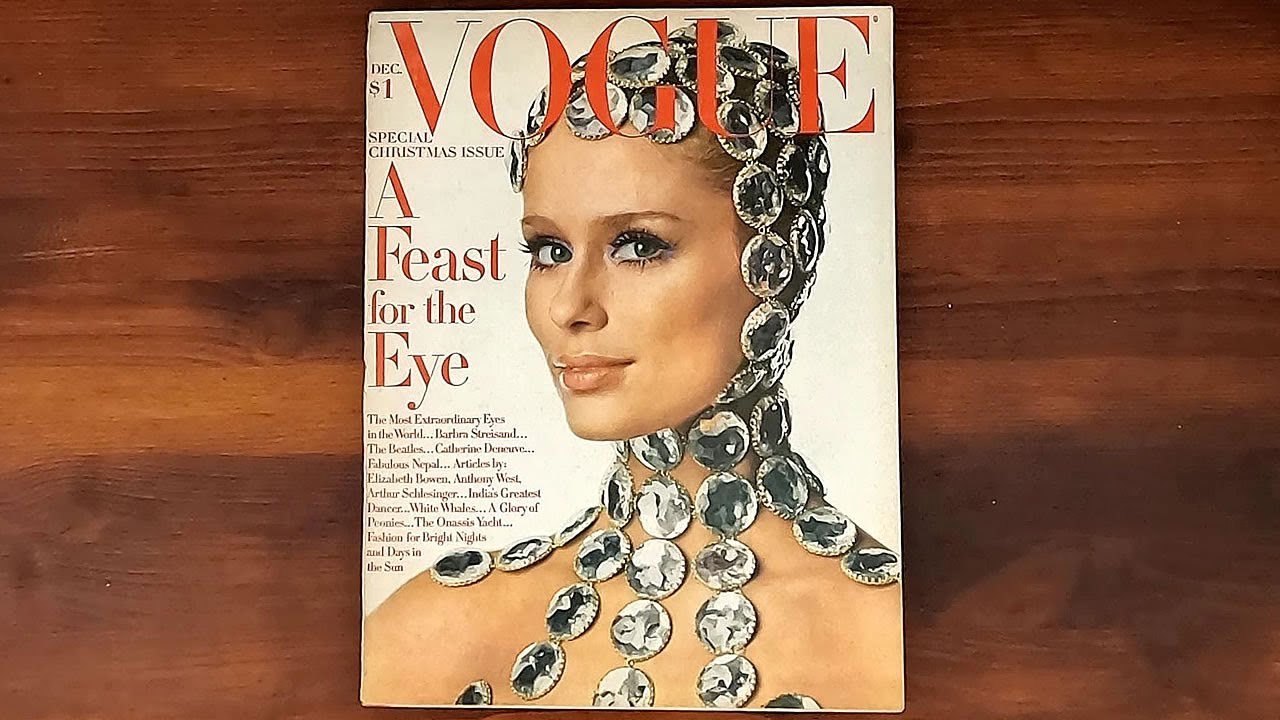 🎄Vogue December 1968 Beatles, Catherine Deneuve, Barbra Streisand | ASMR Magazine Flip Through