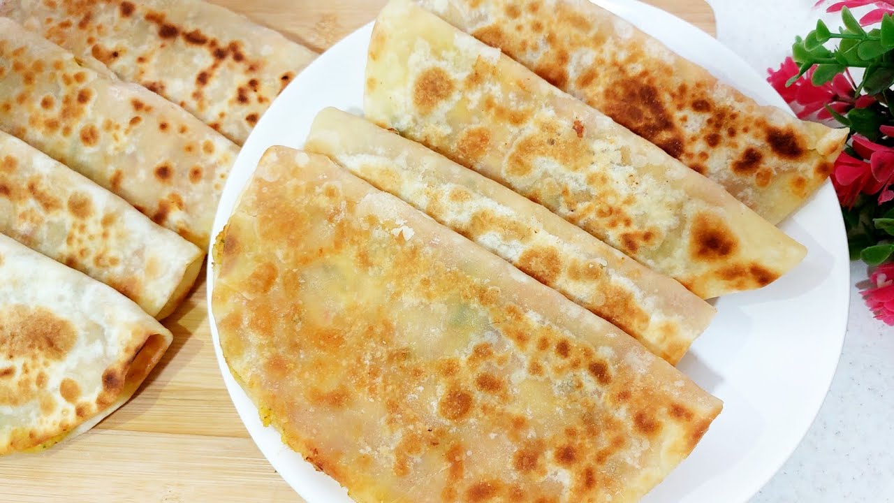 فقط آرد، آب،سیب زمینی/نان سیب زمینی/غذای ساده و خوشمزه/Potato bread/potato food recipes