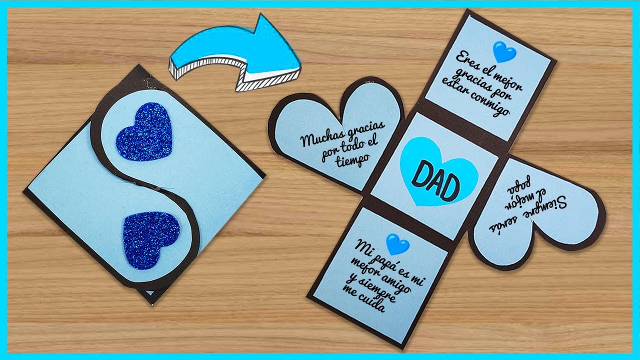 💙🧐Hermosa tarjeta plegable para el día del padre 🧐💙 Especial día del padre 🥰 Faher's Day Card Easy