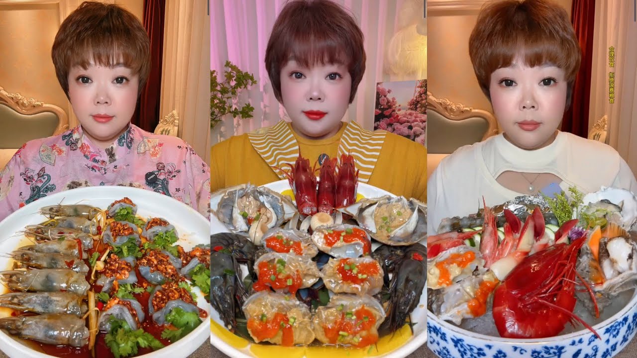 Eat shrimp 🦐🦐🦐 oysters Seafood  shrimp🦞 eggs shrimp 🦐#lopster #seafood #chinesefood