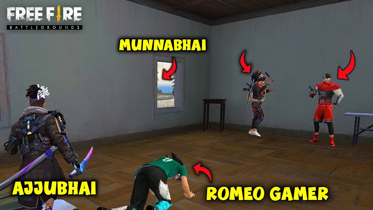 AJJUBHAI FUNNY PLAY WITH @Munnabhaigaming AND @Romeogamer001 | FREE FIRE HIGHLIGHTS