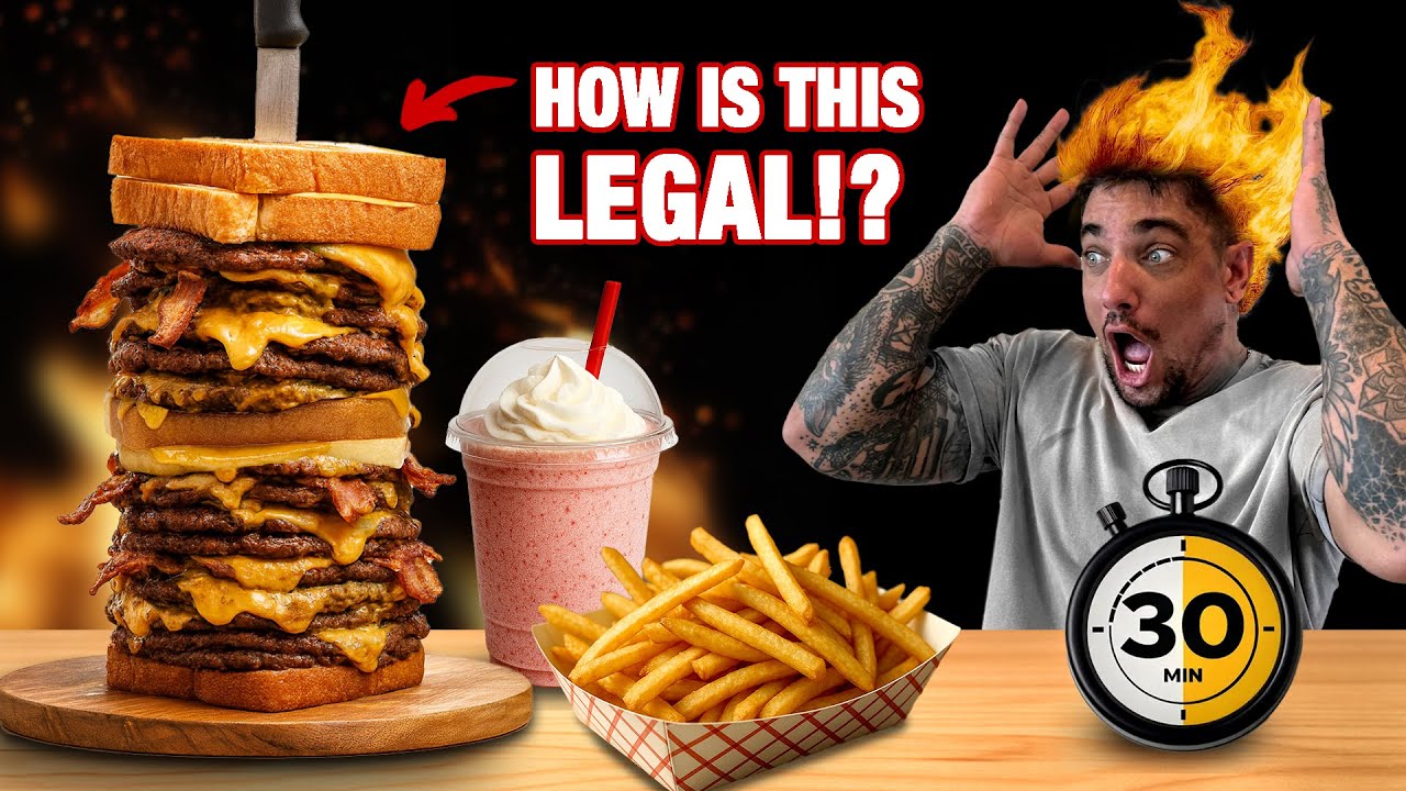 I'm Seeking Revenge: Grilled Cheese Burger Tower Challenge?!?