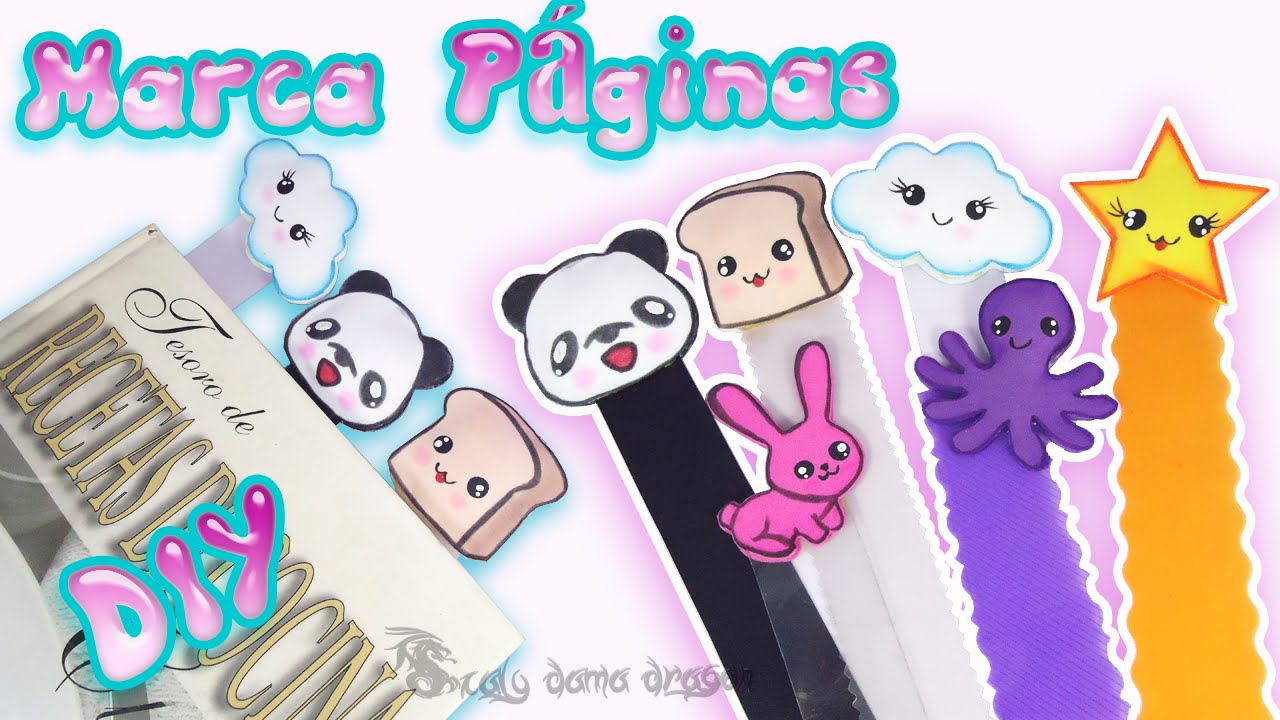 Marca páginas o separadores de libros Kawaii con Foamy o Goma eva