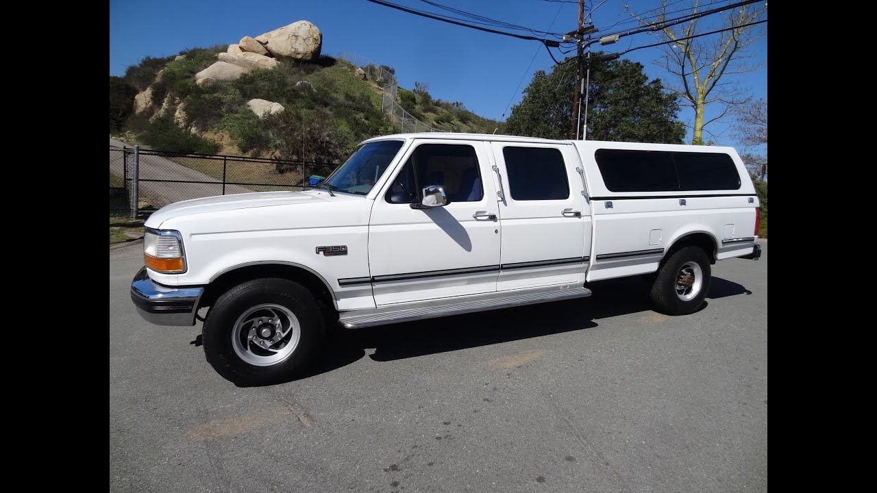 1995 Ford F350 XLT Crew Cab F-350 F250 Pickup Truck Topper 68K Original Miles