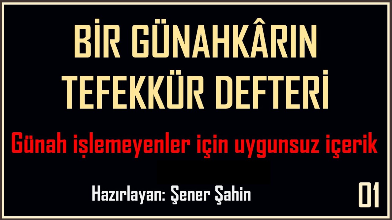 BİR GÜNAHKÂRIN TEFEKKÜR DEFTERİ  01