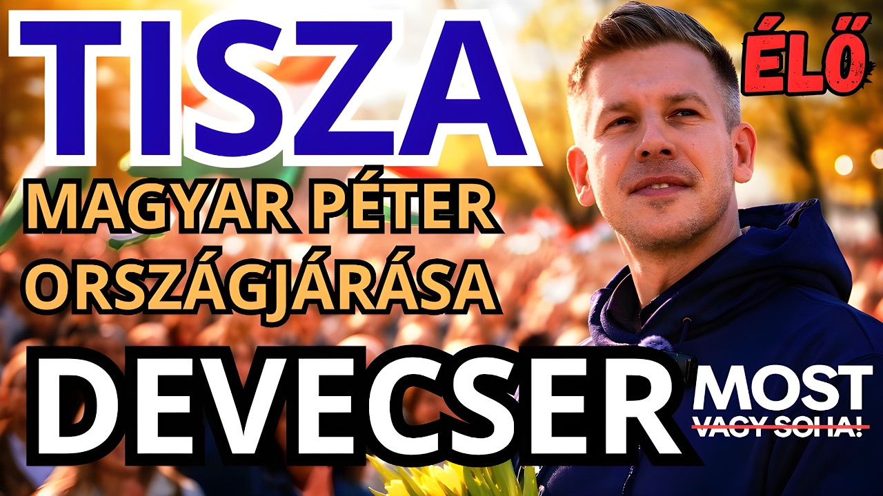 Magyar P&eacute;ter orsz&aacute;gj&aacute;r&aacute;sa - DEVECSER 🔴⚪🟢 &Eacute;LŐ K&Ouml;ZVET&Iacute;T&Eacute;S - TISZA  #tiszap&aacute;rt #magyarpeter