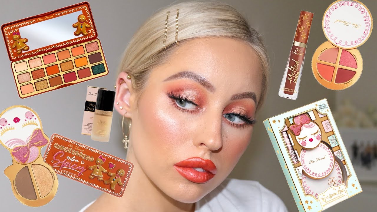 XMAS HOLIDAY MAKEUP TUTORIAL | TOO FACED GINGERBREAD EXTRA SPICY PALETTE