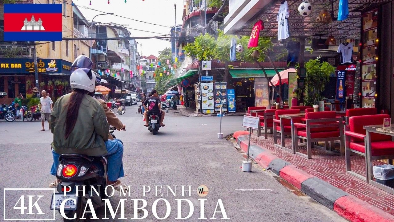 🇰🇭 Phnom Penh Downtown City - Cambodia Walking Tour 4K