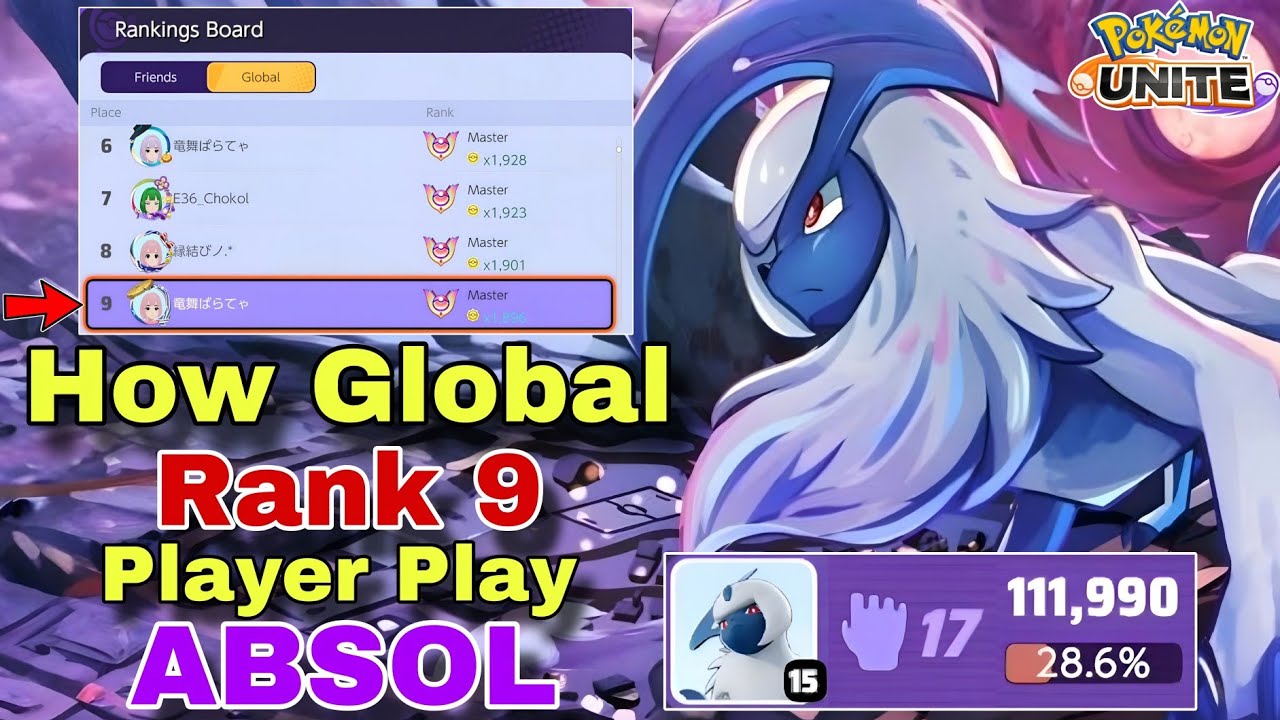 How the Global Rank 9 Player Plays ABSOL on the New Map | Pokemon Unite