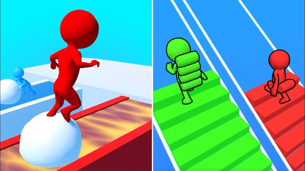 Max Levels Snow Race Vs Bridge Race⚫️🌺⚫️New All Levels Mobile Gameplay HR2S