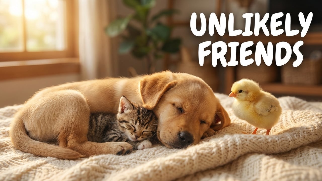 Kitten and Puppy Cuddling – Wholesome Baby Animals at Their Sweetest