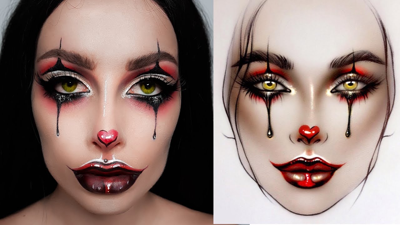 CLOWN MAKEUP - MAKIJAŻ KLAUNA NA HALLOWEEN - FACECHART