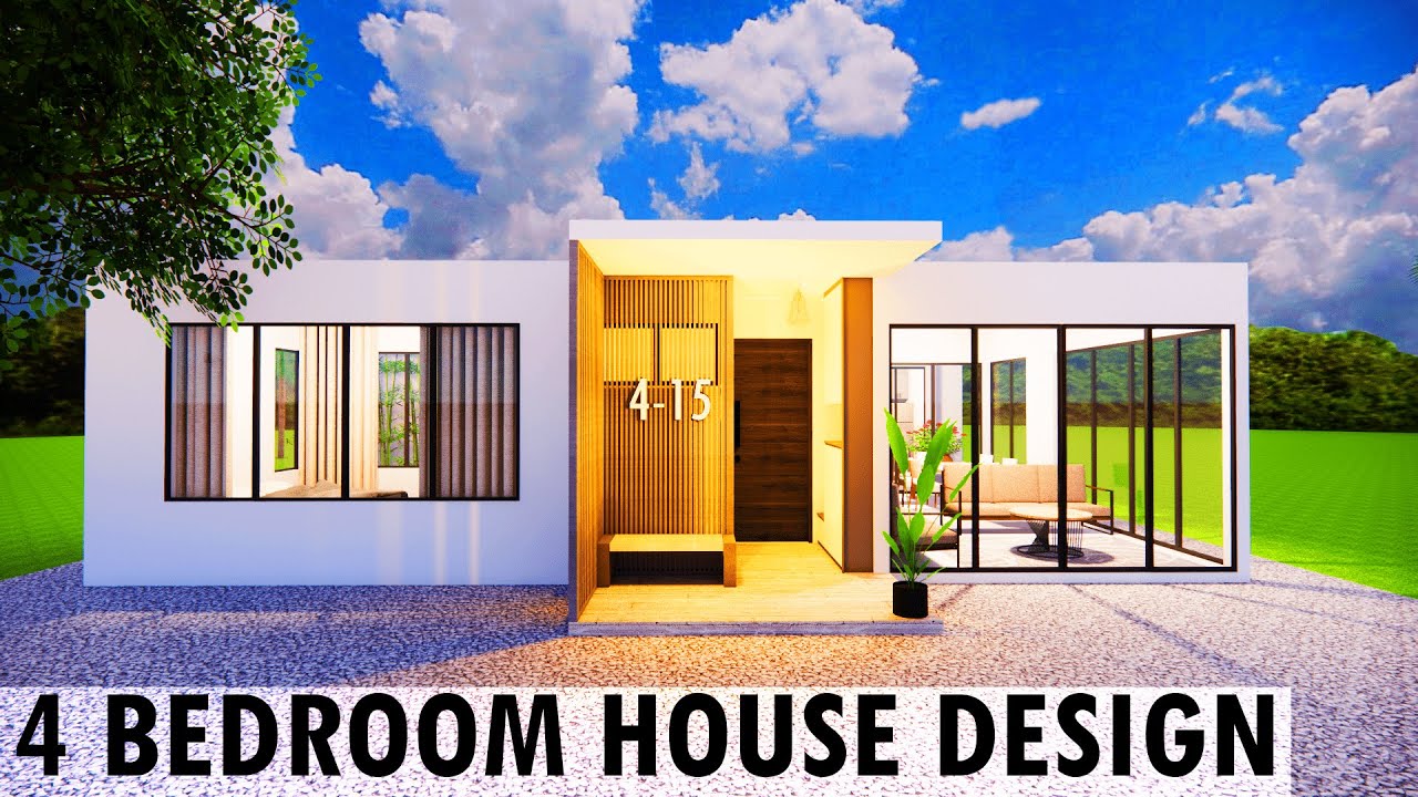 Modern 4 Bedroom House Design | 1,205 sq.ft Functional Layout