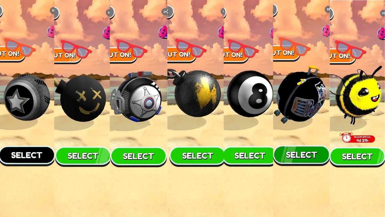 Going Balls All Black color Balls Arrow Star Ball Pool Soccer Bee Ball Super SpeedRun Race #457