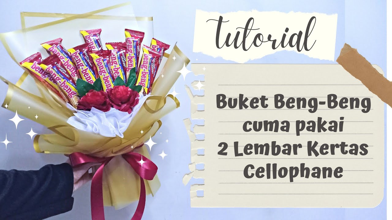 TUTORIAL BUKET SNACK BENG BENG HEMAT PAKAI 2 LEMBAR CELLOPHANE