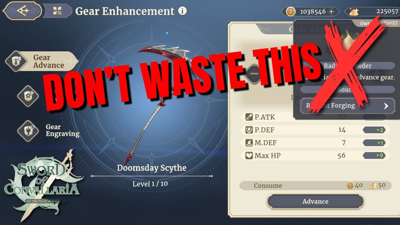 Gear Upgrading Tips - Sword of Convallaria