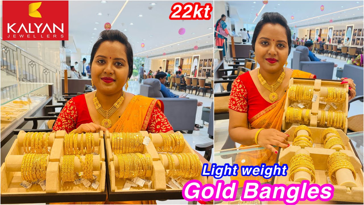 🔥Light weight Party wear gold bangle huge collections from kalyan jewellers 😱| Gold | Bangles