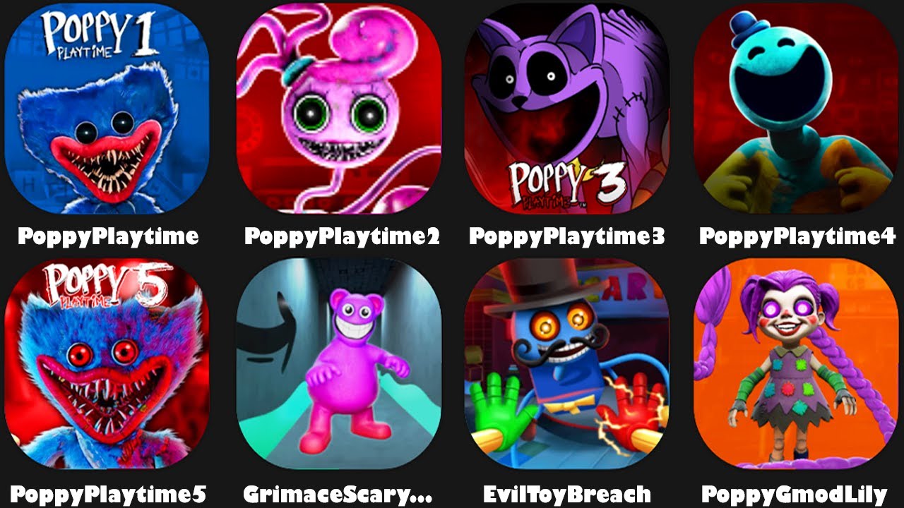 Poppy Playtime Chapter 1 to 5 Mod,Poppy Playtime 5 Lilly Lovebraids,Grimace Monster Scary Survival