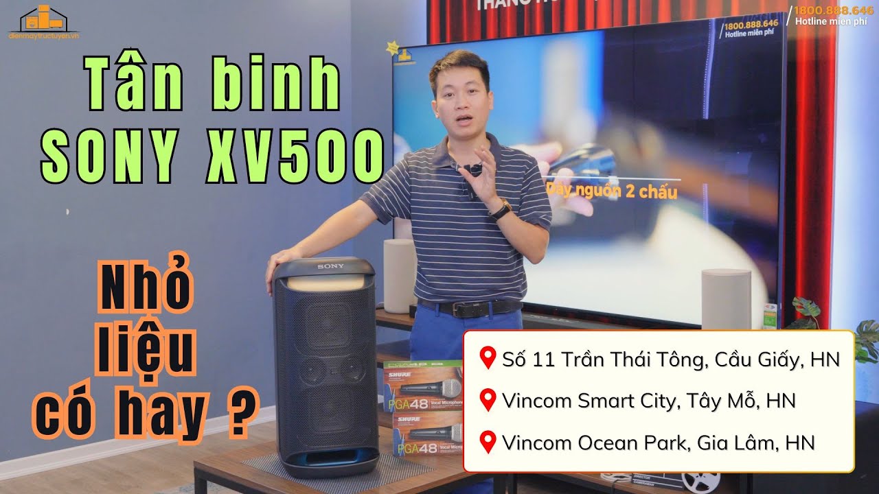 #134 SONY XV500 Loa di động Karaoke cực hay, kích thước Cực Gọn dùng cho các buổi party ngoài trời !