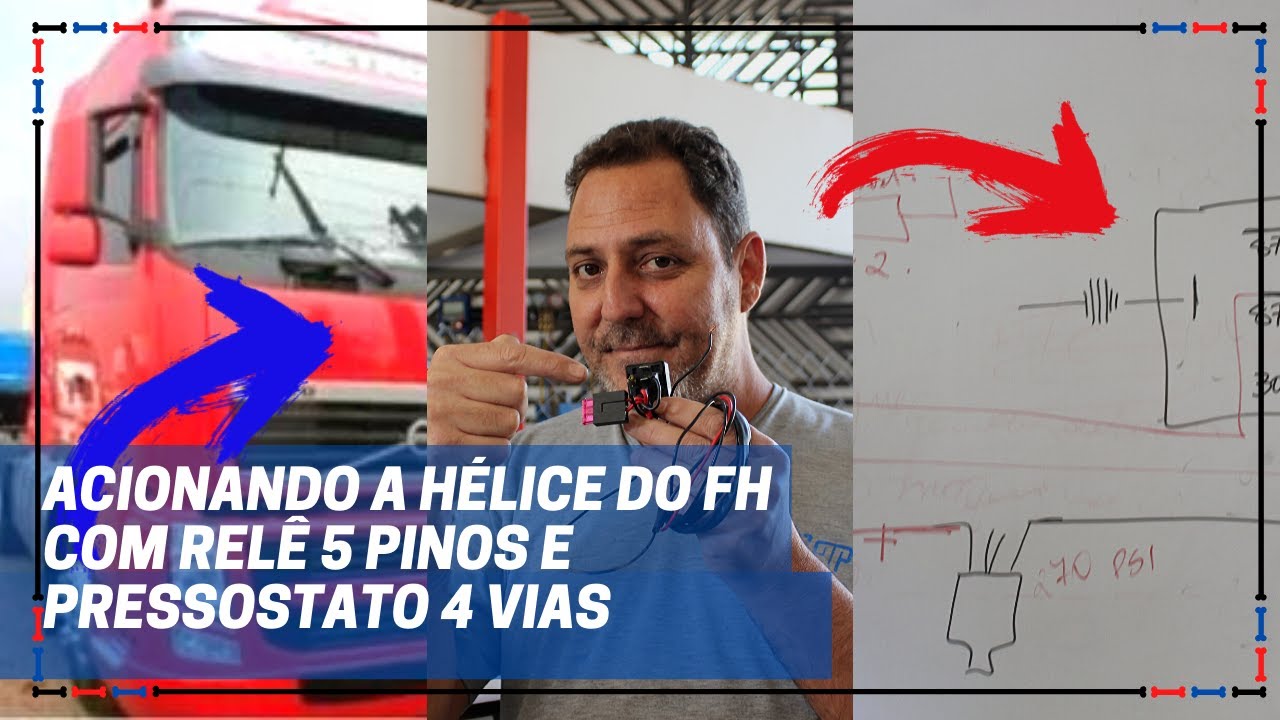 COMO LIGAR A HÉLICE DO FH 440 volvo COM RELÊ DE 5 PINOS E PRESSOSTATO DE 4 VIAS ! CONTROLA A PRESSÃO