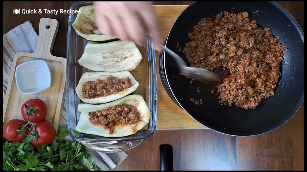 🍆 Eggplant & Mozzarella | Patëllxhan me Mish & Mozzarella | Aubergine mit Hackfleisch & Mozzarella 