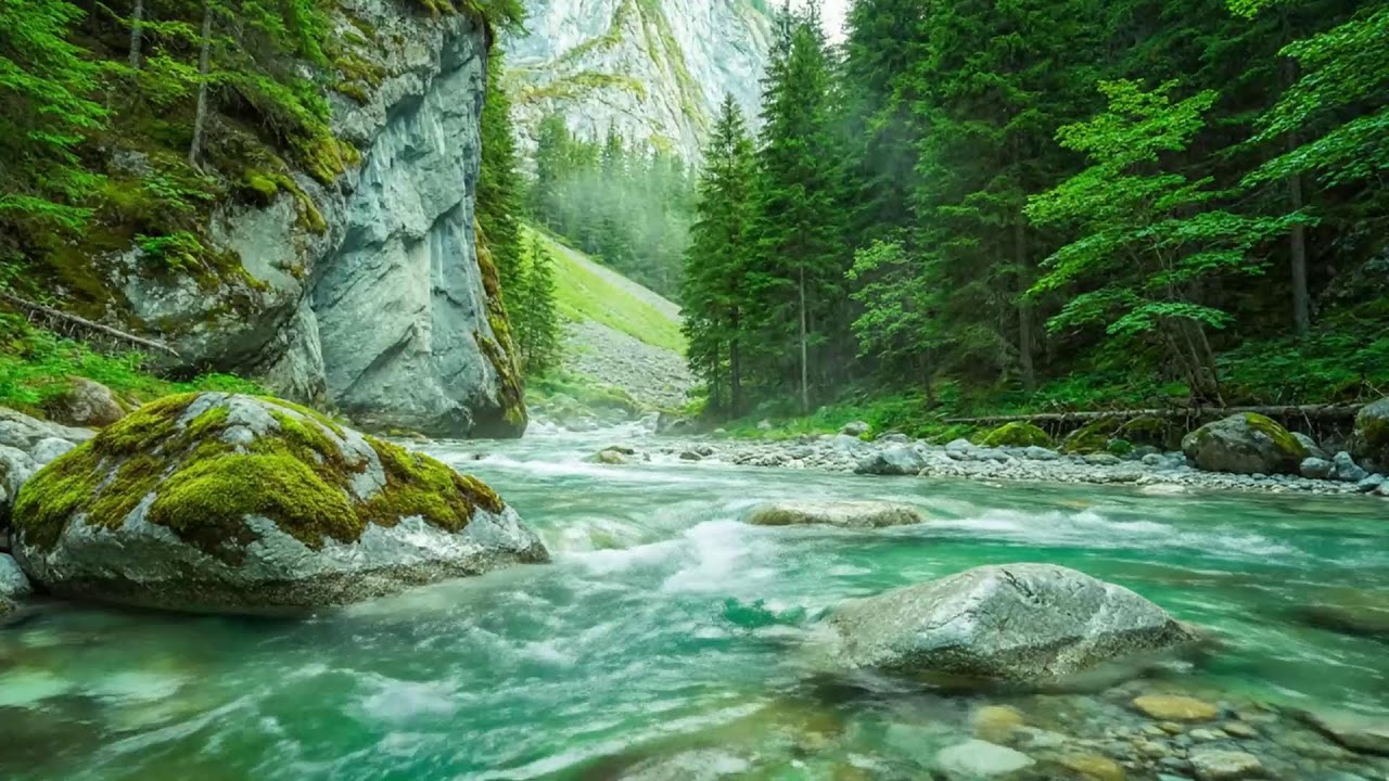 Mountain River & Waterfall | Pure Nature White Noise for Sleeping