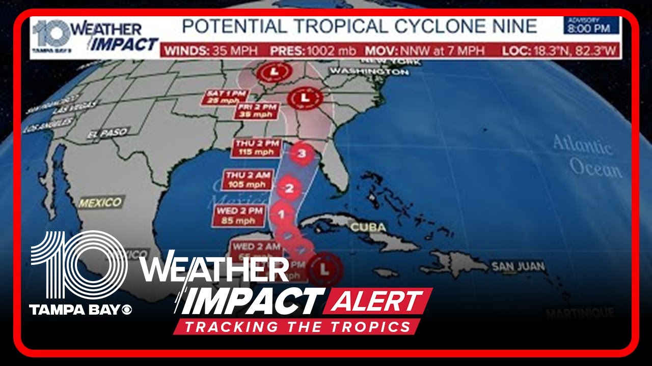 Potential Tropical Cyclone 9 expected to become hurricane by Wednesday