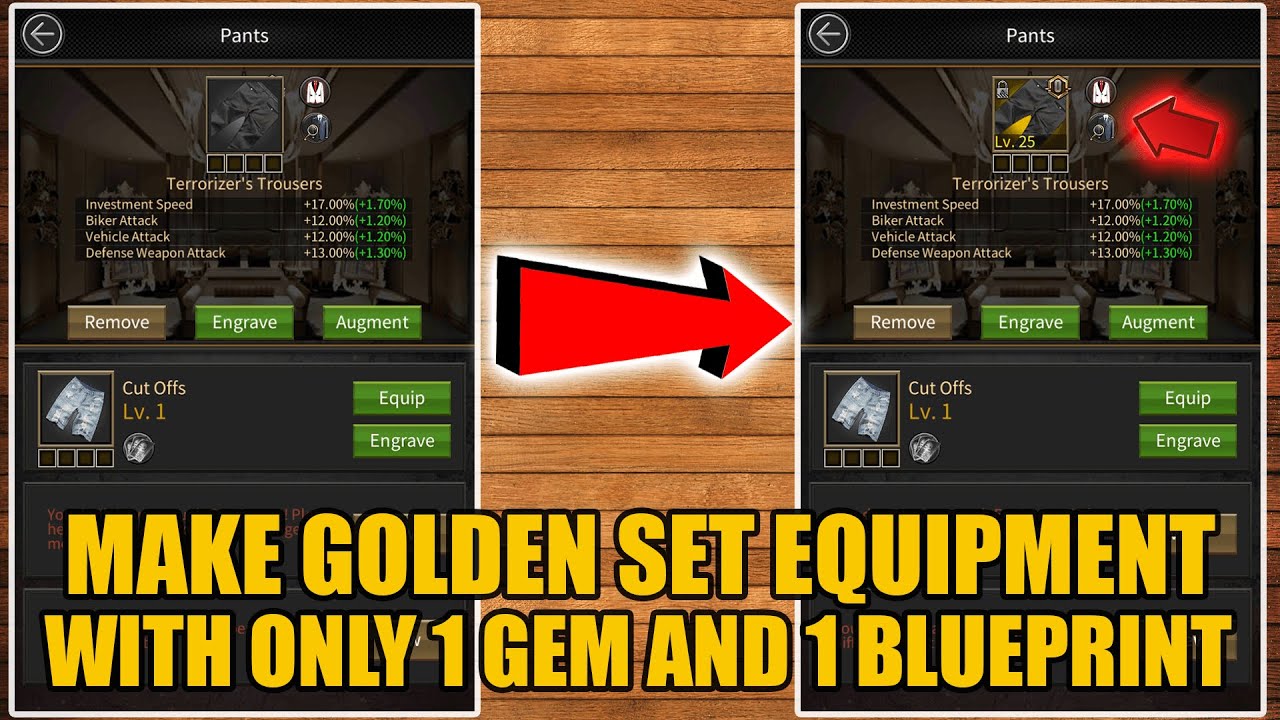 Mafia City - How I Turned Grey Set Equipment To Golden Instantly With This Trick