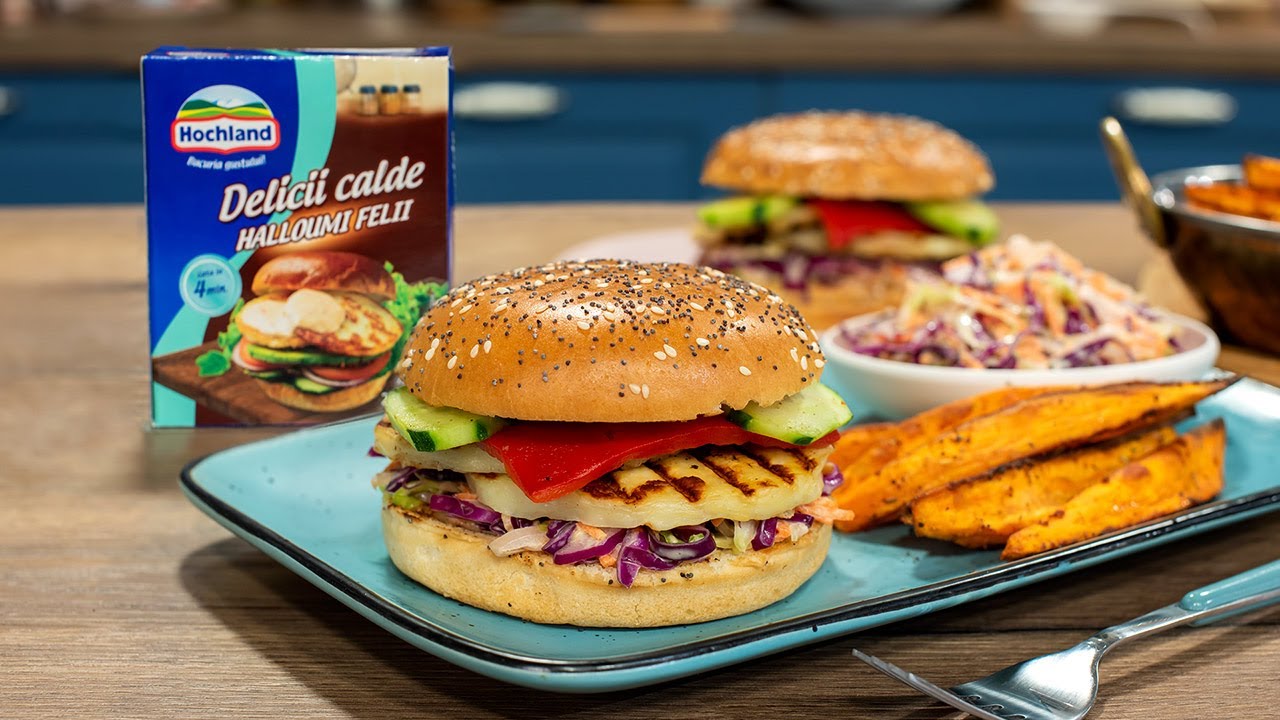 Burger cu halloumi si salata de varza | JamilaCuisine
