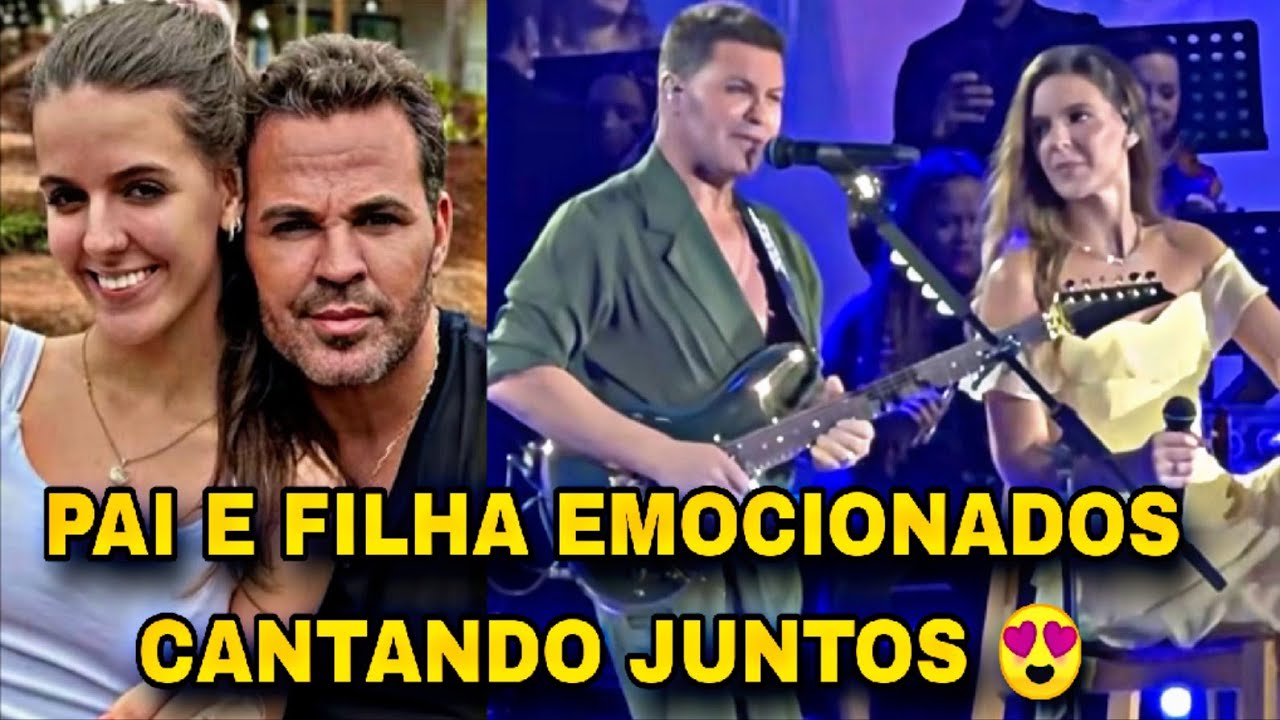 Eduardo Costa não conteve as lágrimas ao cantar com a filha na gravação do Dvd 