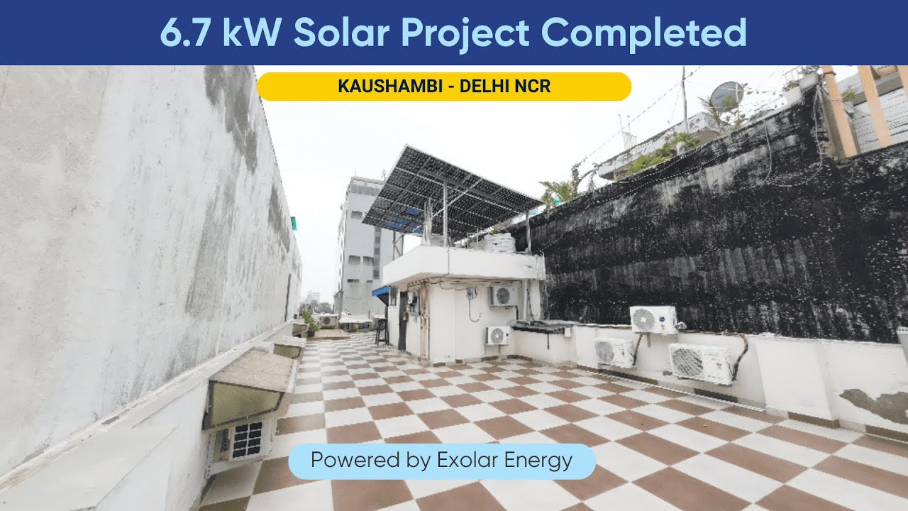 Kaushambi Ghaziabad: 6.7kW Rooftop Solar Installation Completed | Exolar Energy.