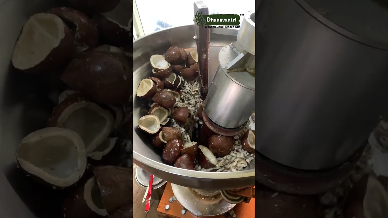 Coconut oil making | cold pressed method | Wooden Cold Pressed | Wood cold  press oil