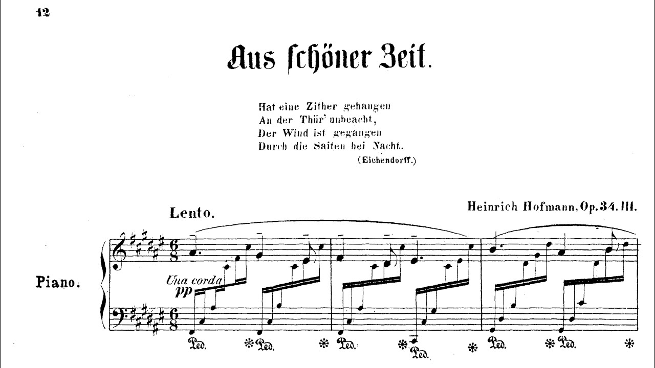 Heinrich Hofmann: Aus schöner Zeit (Nachklänge, Op.34/3)