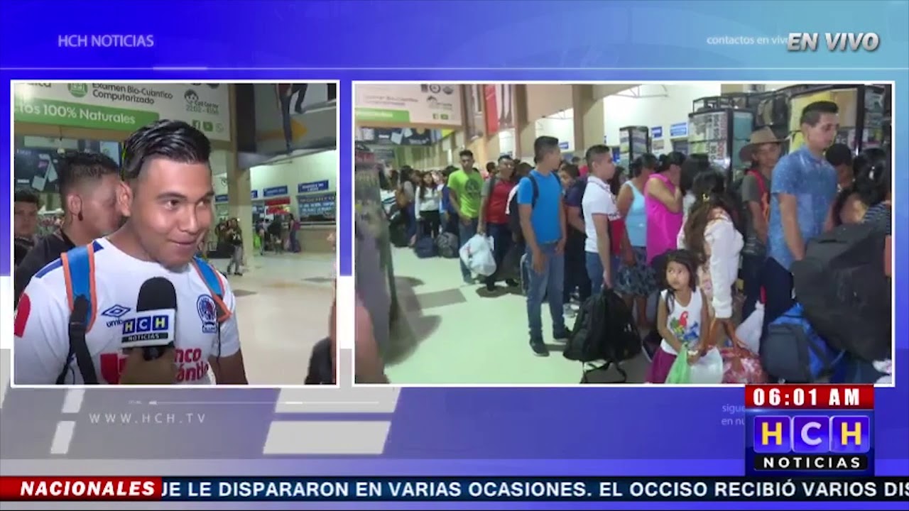 ¡ENORMES FILAS DE VIAJEROS! en la Central Metropolitana de Transporte en #SPS