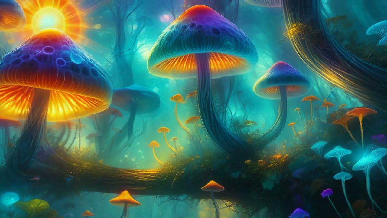 [4K UHD] Mushroom Forest Trippy Visuals with Lofi Chill Vibes | Perfect for Magic Mushroom Trips