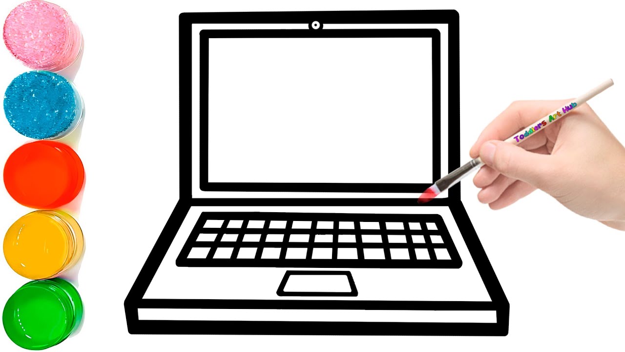 How to Draw a Laptop Drawing and Coloring | Laptop Drawing | Easy Drawing | Drawing for Kids